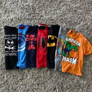 Boys Super Hero/Gamer/Disney T-Shirt Bundle 5T